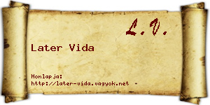 Later Vida névjegykártya